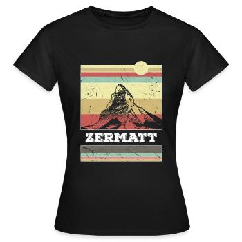 Cervin de Zermatt - T-shirt Femme - noir - Devant - AI Model Female 172 dark (172cm)