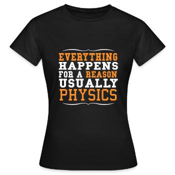 Raison de la réponse de la physique à la logique logique - T-shirt Femme - noir - Devant - AI Model Female 172 dark (172cm)