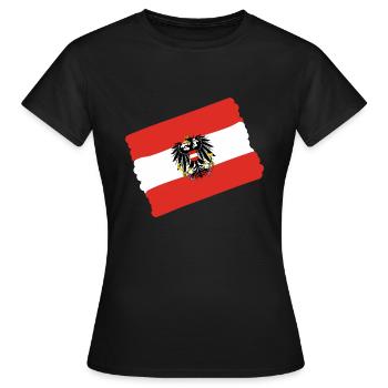 Österreich Fahne - Frauen T-Shirt - Schwarz - Vorne - AI Model Female 172 dark (172cm)