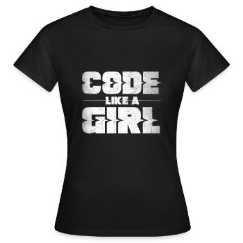Code Girl Femmes Woman Power Feminist Female Nerd - T-shirt Femme - noir - Devant - AI Model Female 172 dark (172cm)