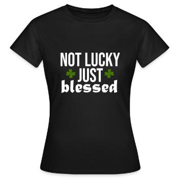 Lucky Luck Bénédiction Béni Divin - T-shirt Femme - noir - Devant - AI Model Female 172 dark (172cm)