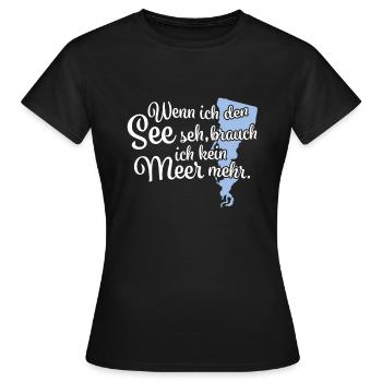 Wenn ich den See seh Spremberger See - Frauen T-Shirt - Schwarz - Vorne - AI Model Female 172 dark (172cm)