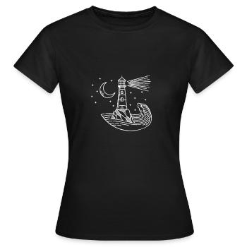 Phare maritime - T-shirt Femme - noir - Devant - AI Model Female 172 dark (172cm)
