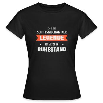 Rente Ruhestand Pension Schiffsmechaniker - Frauen T-Shirt - Schwarz - Vorne - AI Model Female 172 dark (172cm)