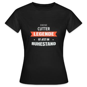 Rente Ruhestand Pension Cutter - Frauen T-Shirt - Schwarz - Vorne - AI Model Female 172 dark (172cm)