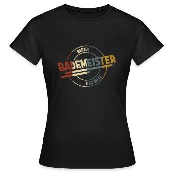 Bademeister Rettungsschwimmer Schwimmmeister - Frauen T-Shirt - Schwarz - Vorne - AI Model Female 172 dark (172cm)