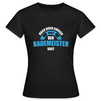 Bademeister Rettungsschwimmer Schwimmmeister - Frauen T-Shirt - Schwarz - Vorne - AI Model Female 172 dark (172cm)