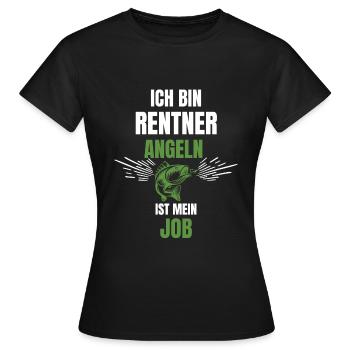 Angeln Angler Rentner Ruhestand - Frauen T-Shirt - Schwarz - Vorne - AI Model Female 172 dark (172cm)