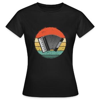 Ziehharmonika Steirische Harmonika Akkordeon - Frauen T-Shirt - Schwarz - Vorne - AI Model Female 172 dark (172cm)