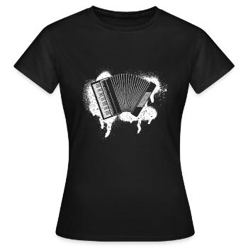 Ziehharmonika Steirische Harmonika Akkordeon - Frauen T-Shirt - Schwarz - Vorne - AI Model Female 172 dark (172cm)