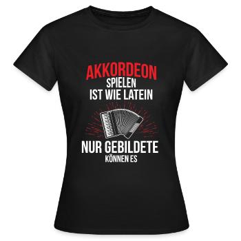 Ziehharmonika Steirische Harmonika Akkordeon - Frauen T-Shirt - Schwarz - Vorne - AI Model Female 172 dark (172cm)