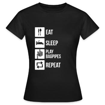 Bagpipes Bagpipes Bagpipe - Women's T-Shirt - black - Front - AI Model Female 172 dark (172cm)