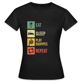 Bagpipes Bagpipes Bagpipe - Women's T-Shirt - black - Front - AI Model Female 172 dark (172cm)