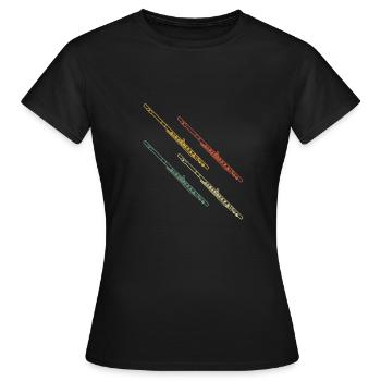 Querflöte Querflötenspieler Querflötist - Frauen T-Shirt - Schwarz - Vorne - AI Model Female 172 dark (172cm)
