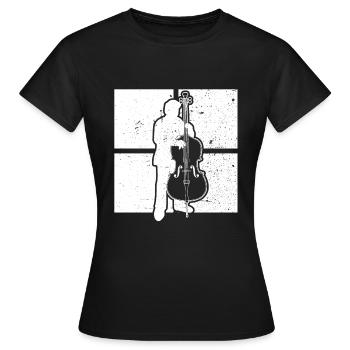 Double bass Double bass player Double bass player - Women's T-Shirt - black - Front - AI Model Female 172 dark (172cm)