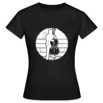 Double bass Double bass player Double bass player - Women's T-Shirt - black - Front - AI Model Female 172 dark (172cm)