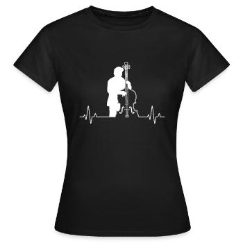 Double bass Double bass player Double bass player - Women's T-Shirt - black - Front - AI Model Female 172 dark (172cm)