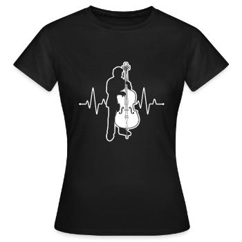 Double bass Double bass player Double bass player - Women's T-Shirt - black - Front - AI Model Female 172 dark (172cm)