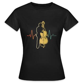 Double bass Double bass player Double bass player - Women's T-Shirt - black - Front - AI Model Female 172 dark (172cm)