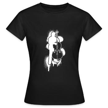 Double bass Double bass player Double bass player - Women's T-Shirt - black - Front - AI Model Female 172 dark (172cm)