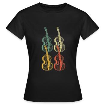Double bass Double bass player Double bass player - Women's T-Shirt - black - Front - AI Model Female 172 dark (172cm)