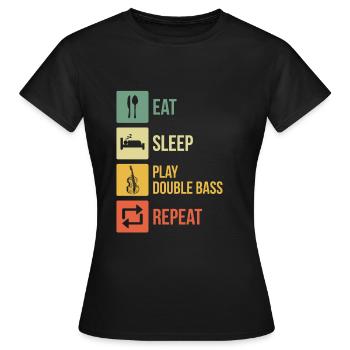 Double bass Double bass player Double bass player - Women's T-Shirt - black - Front - AI Model Female 172 dark (172cm)