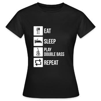 Double bass Double bass player Double bass player - Women's T-Shirt - black - Front - AI Model Female 172 dark (172cm)