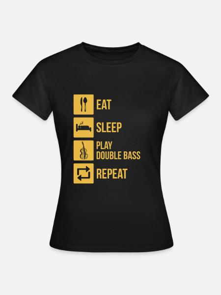 Double bass Double bass player Double bass player - Women's T-Shirt - black