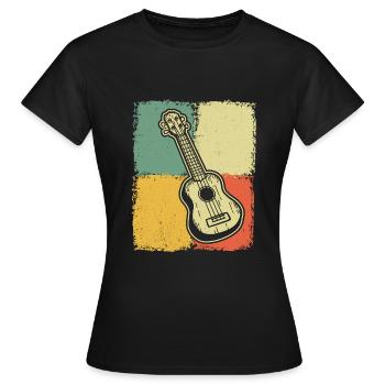 Ukulélé Joueur de ukulélé Ukuléléliste - T-shirt Femme - noir - Devant - AI Model Female 172 dark (172cm)