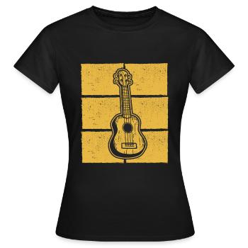 Ukulélé Joueur de ukulélé Ukuléléliste - T-shirt Femme - noir - Devant - AI Model Female 172 dark (172cm)