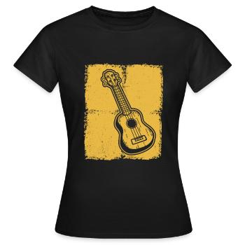 Ukulélé Joueur de ukulélé Ukuléléliste - T-shirt Femme - noir - Devant - AI Model Female 172 dark (172cm)