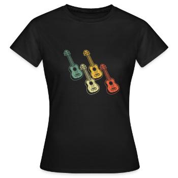 Ukulélé Joueur de ukulélé Ukuléléliste - T-shirt Femme - noir - Devant - AI Model Female 172 dark (172cm)