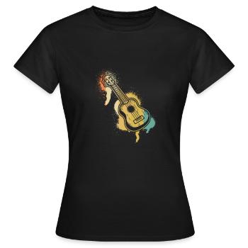Ukulele Ukulele Player Ukulelist - Women's T-Shirt - black - Front - AI Model Female 172 dark (172cm)