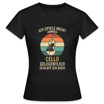 Cello Cellospieler Cellist - Frauen T-Shirt - Schwarz - Vorne - AI Model Female 172 dark (172cm)