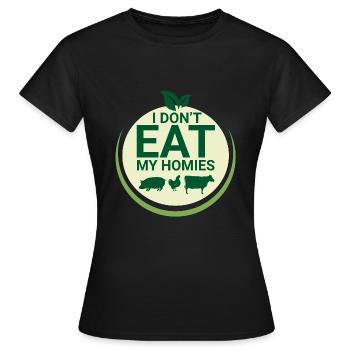 Vegan Fleischlos Tierlieb & Veganer - Frauen T-Shirt - Schwarz - Vorne - AI Model Female 172 dark (172cm)