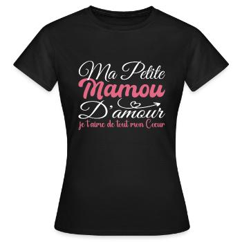 Cadeau mamou d'amour, meilleure mamou je t'aime - T-shirt Femme - noir - Devant - AI Model Female 172 dark (172cm)
