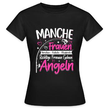 Angeln Frauen Geschenk - Frauen T-Shirt - Schwarz - Vorne - AI Model Female 172 dark (172cm)