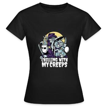 25797 bunnytshirt pr et t shirt - T-shirt Femme - noir - Devant - AI Model Female 172 dark (172cm)