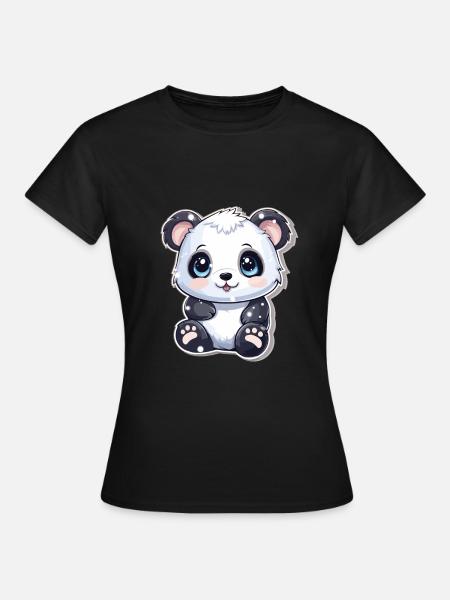 Bébé Panda très mignon - T-shirt Femme - noir