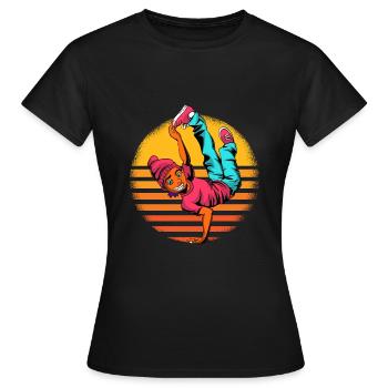 Breakdance Breakdancer Breakdancing - T-shirt Femme - noir - Devant - AI Model Female 172 dark (172cm)