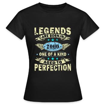 Vintage 2000 retro 2000 jahrgang 2000 jahre 2000 - Frauen T-Shirt - Schwarz - Vorne - AI Model Female 172 dark (172cm)