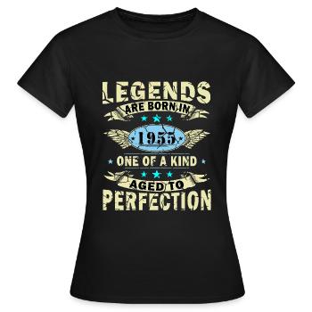Né en 1955 Né en 1955 - T-shirt Femme - noir - Devant - AI Model Female 172 dark (172cm)