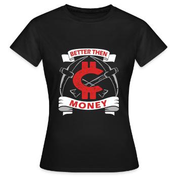 Cryptcurrency Daytrader Portefeuille d’échange de bitcoins - T-shirt Femme - noir - Devant - AI Model Female 172 dark (172cm)