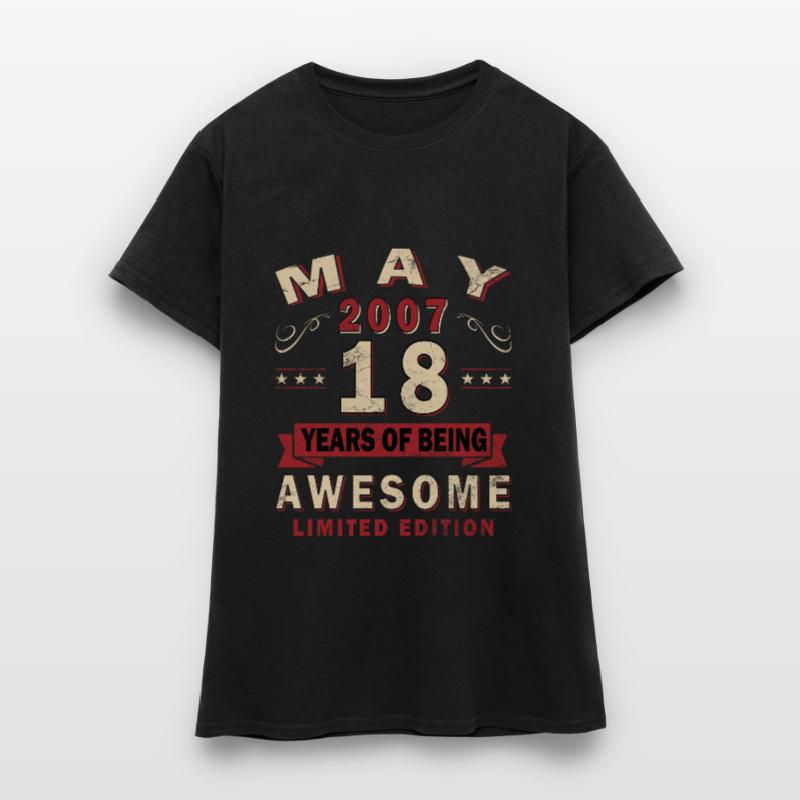 18. Geburtstag Geschenk Mann Original Mai 2007 Frauen T-Shirt