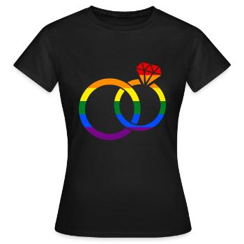 Gay pride - marriage - marriage - Women's T-Shirt - black - Front - AI Model Female 172 dark (172cm)