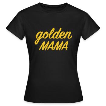 Golden Mama | Golden Retriever, Dog, Animal, Nature - Women's T-Shirt - black - Front - AI Model Female 172 dark (172cm)