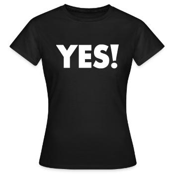 Yes - Frauen T-Shirt - Schwarz - Vorne - AI Model Female 172 dark (172cm)