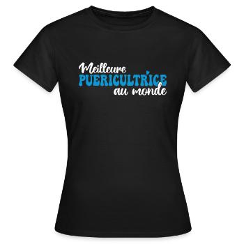 La Meilleure Puéricultrice Au Monde - T-shirt Femme - noir - Devant - AI Model Female 172 dark (172cm)