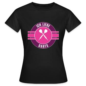 Darts Dart Darten Darterin Spielerin Spiel Darter - Frauen T-Shirt - Schwarz - Vorne - AI Model Female 172 dark (172cm)