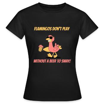 Lustiges Flamingo Bier Design - Frauen T-Shirt - Schwarz - Vorne - AI Model Female 172 dark (172cm)